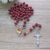 Baptism Rose Petal Scented Rosary - 6 Pcs Red Rosaries