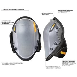 ToughBuilt FoamFit™ Footprint Free Knee Pads - Durable, Ergonomic Support and Adjustable Straps for a Comfortable Fit - (TB-KP-203R-DE)