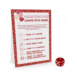 UHADRE Valentine's Day Candy Dice Game, Galentine Party Candy Dice Game, Group Game for Valentine's Day, Valentine Day Candy Game for Family, Valentine Day Family Game QRTG-03