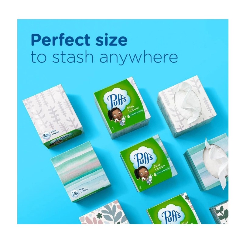 Puffs Plus Lotion Facial Tissue 1 Cube Box 48 Tissues