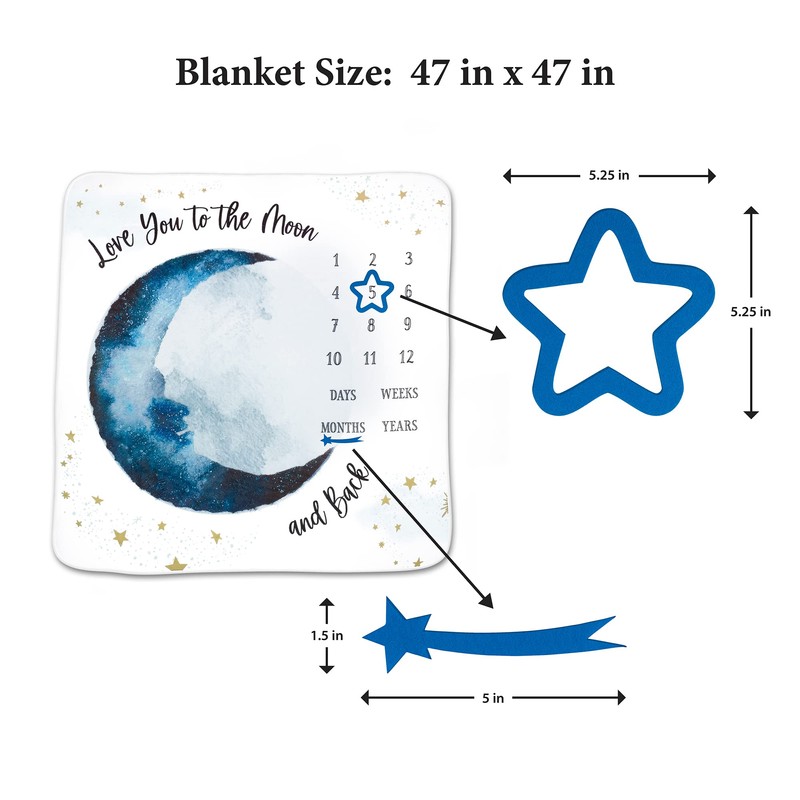Lillian Rose to The Moon and Back Baby Milestone Blanket,