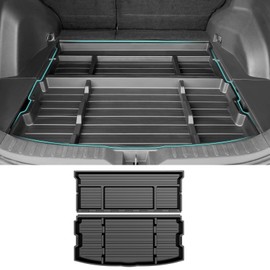 OUSUWO Hidden Trunk Organizer Tray Compatible with 2019-2025 Toyota RAV4 LE XLE XSE Hybrid (Not Prime), Anti-Theft Storage Solution, Under Cargo Floor Spare Tire Privacy Storage Box