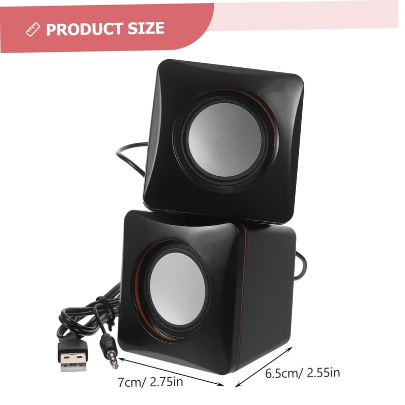 Angoily Computer Audio Speakers Mini Speaker for Desktop Portable Design