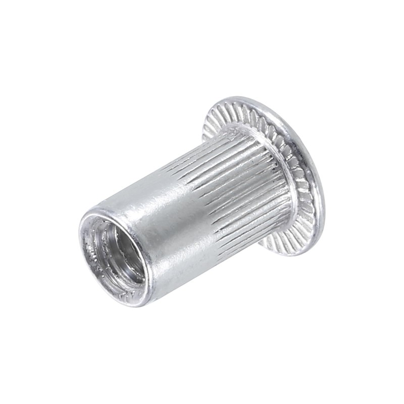 uxcell #8-32 Rivet Nuts Aluminium Alloy Knurled Flat Head Threaded