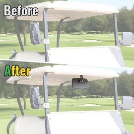 Universal Golf Cart Convex Rear View Mirror for EZGO, Yamaha, Club Car, Wide Panoramic Mirror Accessory