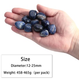 mookaitedecor 1 lb Irregular Natural Sodalite, Mineral Polishing Stones for Decoration of Home, Office and Garden, DIY Jewellery Making, Crystal Reiki and Healing (460 g)