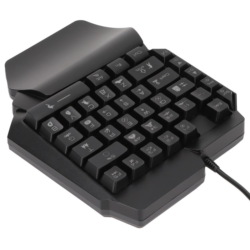 One Handed Gaming Keyboard 39 Keys Luminous Ergonomic Design Anti