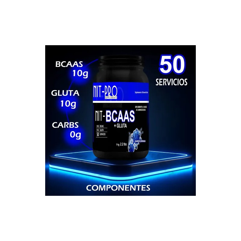 Aminoácidos Suplemento Bcaas + Glutamina Nit-pro 1kg 50serv
