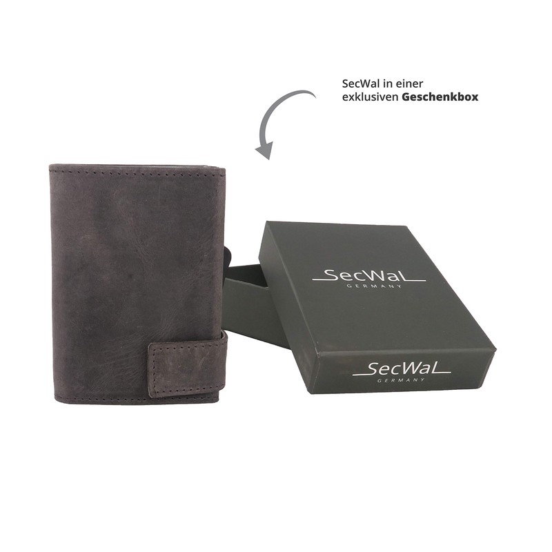 SecWal Zipped Coin Holder Grey