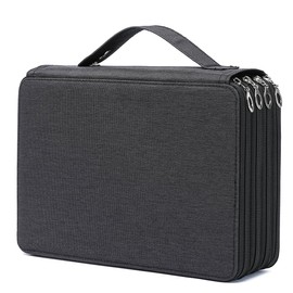YOUNGCOL 200 Slots Colored Pencil Case Holder Large Capacity Color pencil organizer Storage (Black, 200 Slots)