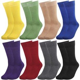 Falari Men Colorful Funny Novelty Crazy Combed Casual Dress Socks & Argyle Socks (Group 932 Solid Assorted)