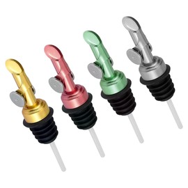 MEETSWEET Automatic Stainless Steel Pour Spout, Leak-Proof for Olive Oil, Vinegar, Wine and Other Liquids (Green)