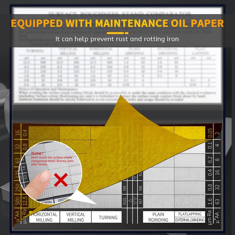 Healthible Surface Roughness Standards Set, Surface Finish Comparator Set, 30