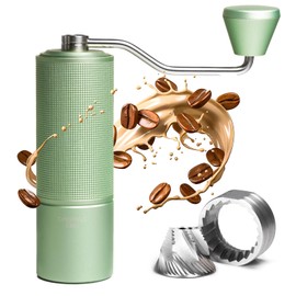 TIMEMORE Manual Coffee Grinder with Stainless Steel Espresso Coffee Bean Grinder Chestnut C3 ESP Internal Adjustable Setting, Double Bearing Positioning Green