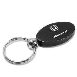 Au-Tomotive Gold, Inc Honda Accord Black Aluminum Oval Key Chain Key-ring Keychain