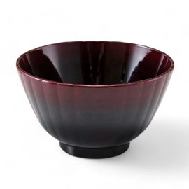 J-kitchens 6-188-12 Miso Soup Bowl, 5.2 inches (133 mm), Flower, Your Favorite Bowl, Vermilion Blur, Made in Japan