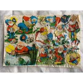 Unbranded Vintage EAS Embossed Die Cut Victorian Paper Gnomes No. 3057 Made In Germany