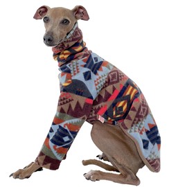 D DOGGY STAR Italian Greyhound Clothes Polar Fleece Sweater T Shirts Whippet for Dogs (2XL,Polar Geometry)