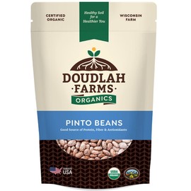 Organic Dried Pinto Beans 1 lb - Non-GMO, Tested Clean Certified, Vegan - Rich in Fiber & Protein for Soups, Burritos, Salads, and Chili - Farmed From Regenerative Soil, Grown In USA by Doudlah Farms