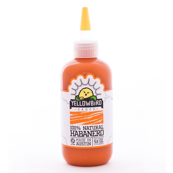 Habanero Hot Sauce by Yellowbird | Plant-Based, Gluten Free, Non-GMO | Homegrown in Austin | 9.8 oz