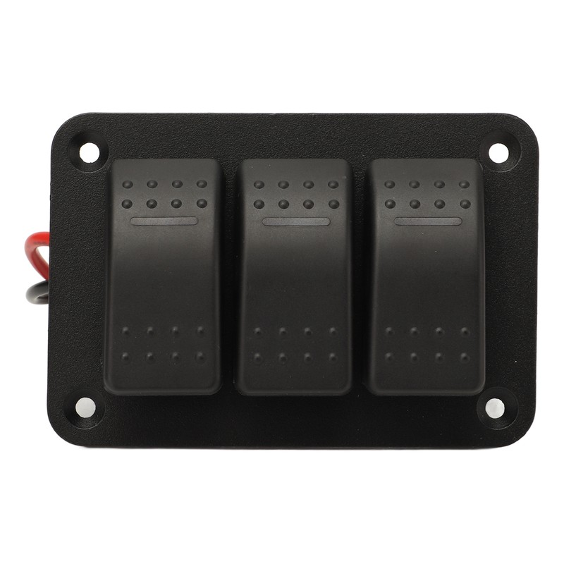 3 Gang Rocker Switch Panel IP65 Waterproof DC12‑24V Blue Light