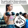 Sinbana Gym Keychain, Black Dumbbell Kettlebell Barbell Plate Charsm Gym