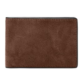 Fossil Wallet for Women Logan, Eco Leather/Polyurethane Trim Zip Clutch Grey 7.75"L x 3/4"W x 4"H SL7831788, brown