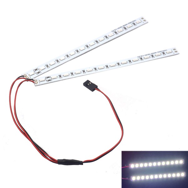 Vgoohobby RC 24Leds Chassis Light Aluminum Decorative Dazzle LED Strip 6V Compatible with HSP HPI Recat Racing 1/8 1/10 RC Car Crawler Buggy Truck (White)