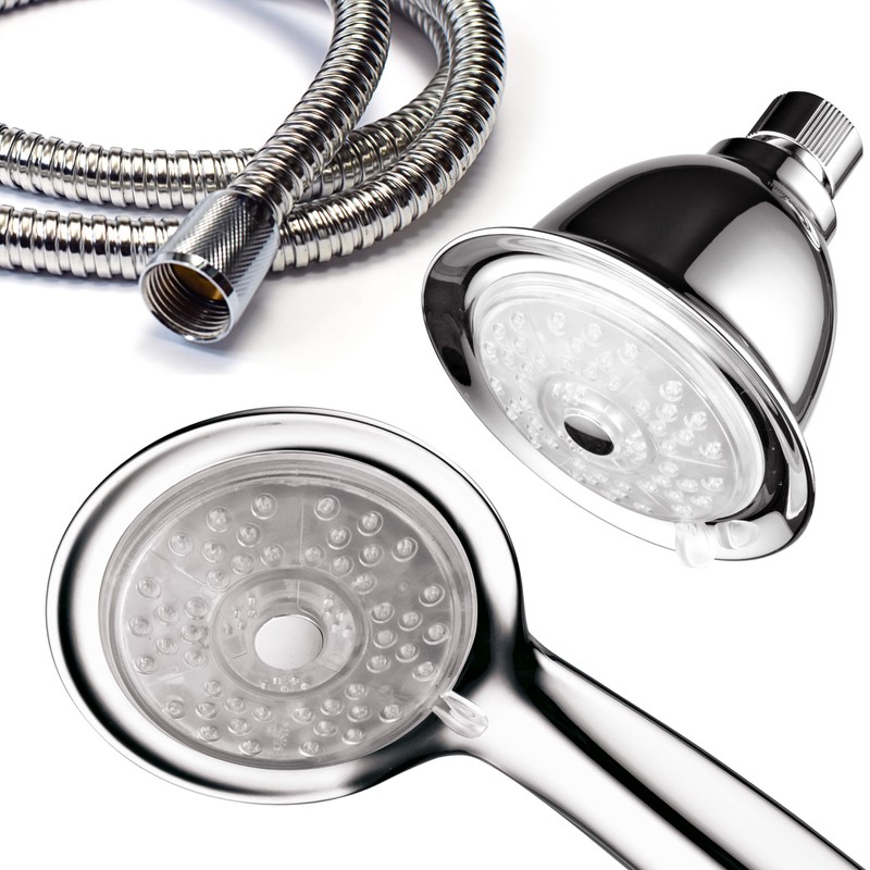 Luminex by PowerSpa 7-Color 24-Setting LED Shower Head Combo with