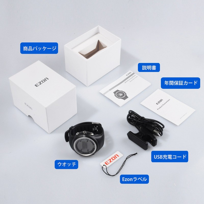 EZONT031B01 Running Watch, GPS, Digital Wristwatch, Waterproof, Lightweight, Bluetooth Capabilities,