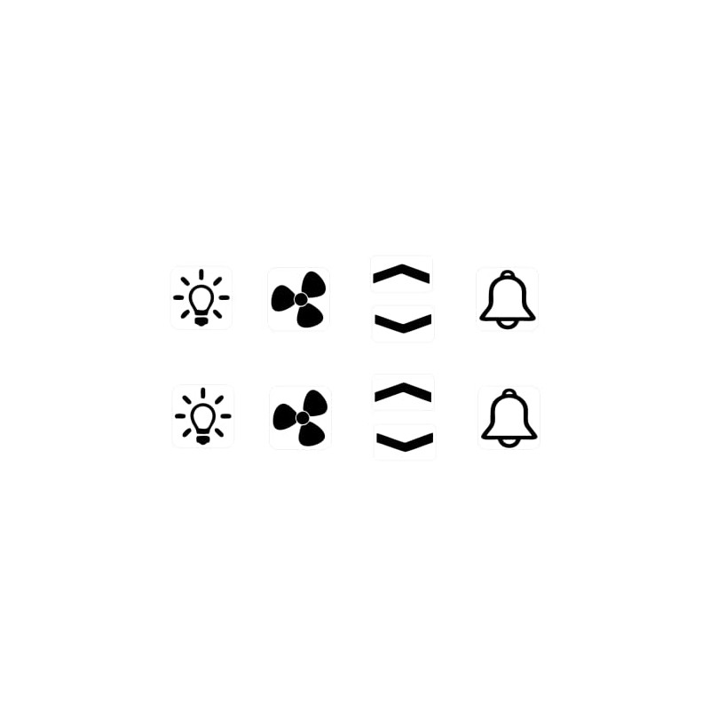 Switch Sticker Set Light Fan Arrows Bell Symbol Sticker (RPt3/1)