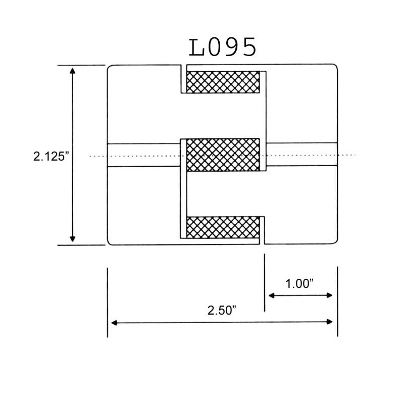 Replacement for 1" L075 Flexible 3-Piece L-Jaw Coupling Set &