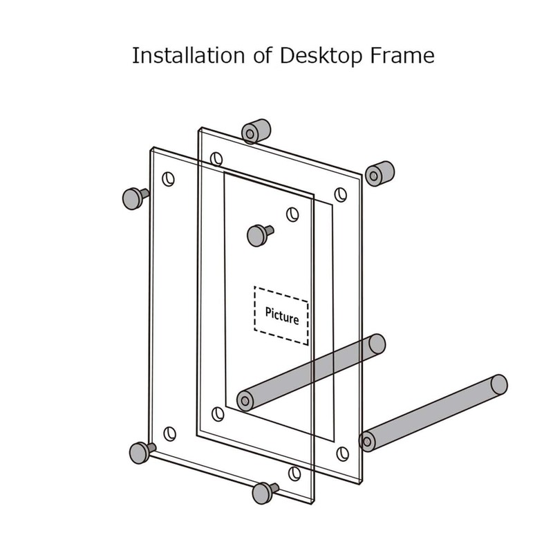 NIUBEE 5x7 Clear Acrylic Desktop Picture Frame, Beveled Frameless Plexiglass
