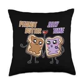 Peanut Butter Jelly Time BFF Love Match Perfect Throw Pillow