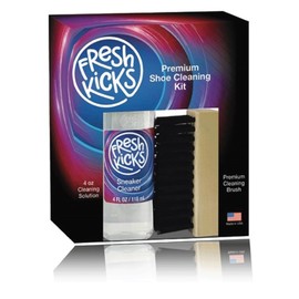FRESH KICKS Shoe Cleaner Kit - Fabric Cleaner for Leather, Whites, Canvas Sneakers and More! - 4 oz. Cleaner and Shoe Brush