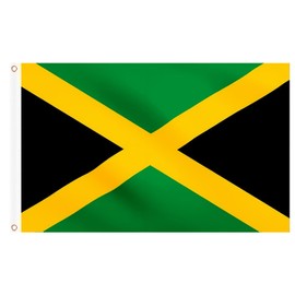 2PCS Jamaican Flag 5ft x 3ft, Large Jamaica Flags with Brass Eyelets for Culture Day National Heroes' Day Decorations