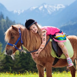 Horse Temporary Tattoos | Horse Birthday Party Decorations Floral Party Favors Supplies Décor Accessories Stickers Gift Idea For Kids Boy Girl Teen Adult 60Pcs 4 Sheets Pre-cut