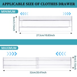 Yoolly Drawer Dividers, 6 Pack Adjustable Drawer Organisers Divider 10.8"-20.4", Extendable Plastic Drawers Separators for Clothing, Kitchen Utensils, Cosmetic and Office Storage (Black)