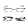 EYE ZOOM 2 Pairs Compact Rectangular Metal Folding Reading Glasses