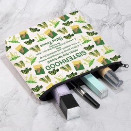 VAMSII Chi Eta Nursing Sorority belongings Gift Nurses Green and Yellow Makeup Bag Sorority Gift (Nursing Sorority Bag)