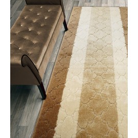ORFA HOME Custom Length Hallway Runner Rug,Slip Resistant,Trellis Beige, 26 Inch X 27 feet, Sold and Priced Per Foot