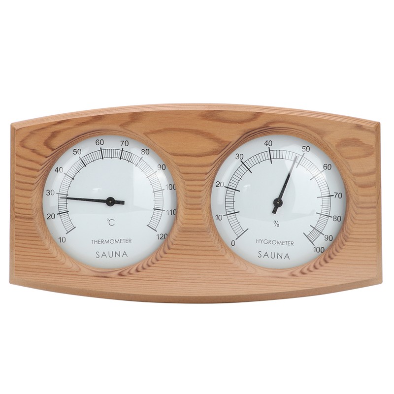 2 In-1 Wood Thermo Hygrometer Thermometer Hygrometer Sauna Room Steam