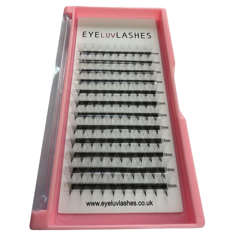 Russian Premade Lashes 10D D Curl 11-14 Mix Length Pre
