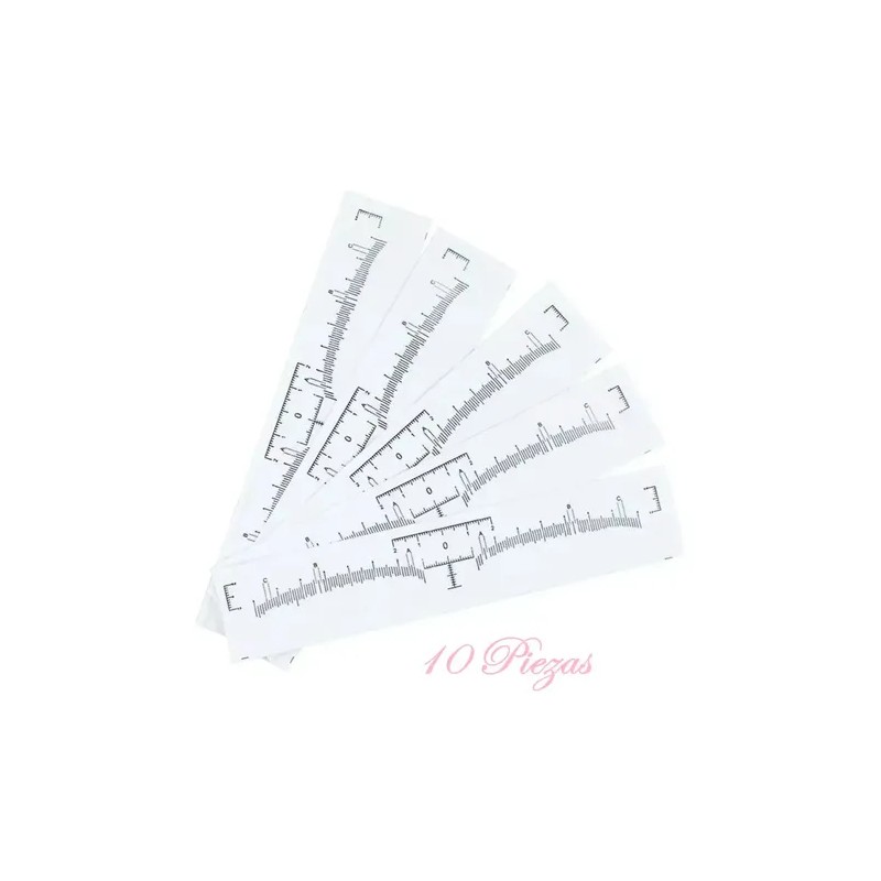 10 Piezas Regla Flexible Adhesiva Diseño Cejas Microblading
