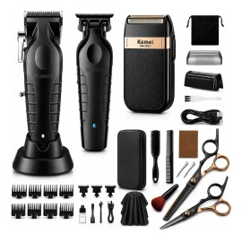 Kit Kemei Profesional: Cortadora de Pelo, Trimmer y Rasuradora para Hombres Kemei2296+2299+2024