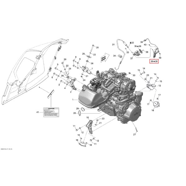 BRP SKI-DOO HANDLEBAR THROTTLE HANDLE ASSY/ THUMB WARMER 512061252