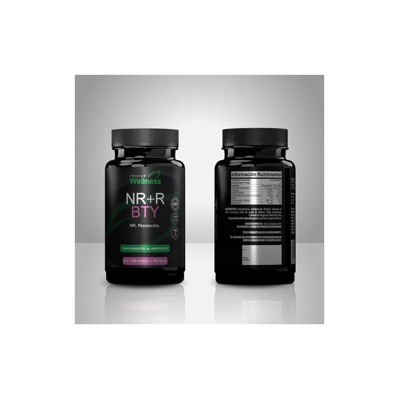 Bty 180 Cápsulas Nicotinamida Ribósido Resveratrol Suplemento Mujeres Hombres Enfoque