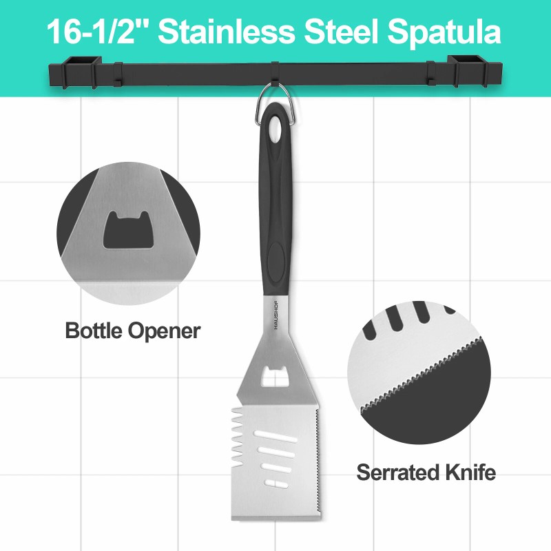 HAUSHOF 15PC Grilling Accessories BBQ Grill Set Barbecue Utensils 16.5"