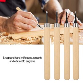 Wood Carving Tool, 4pcs Rubber Stamp Carving Knife Manual Sharpener for DIY Art Craft Carpentry Beginners Amateur (Number two)