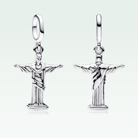 MSPOVOF Heart Christmas Animal Charms Bead for Bracelets and Necklaces S925 Sterling Silver Charms for Birthday Women Jewellery Gift, Cubic Zirconia